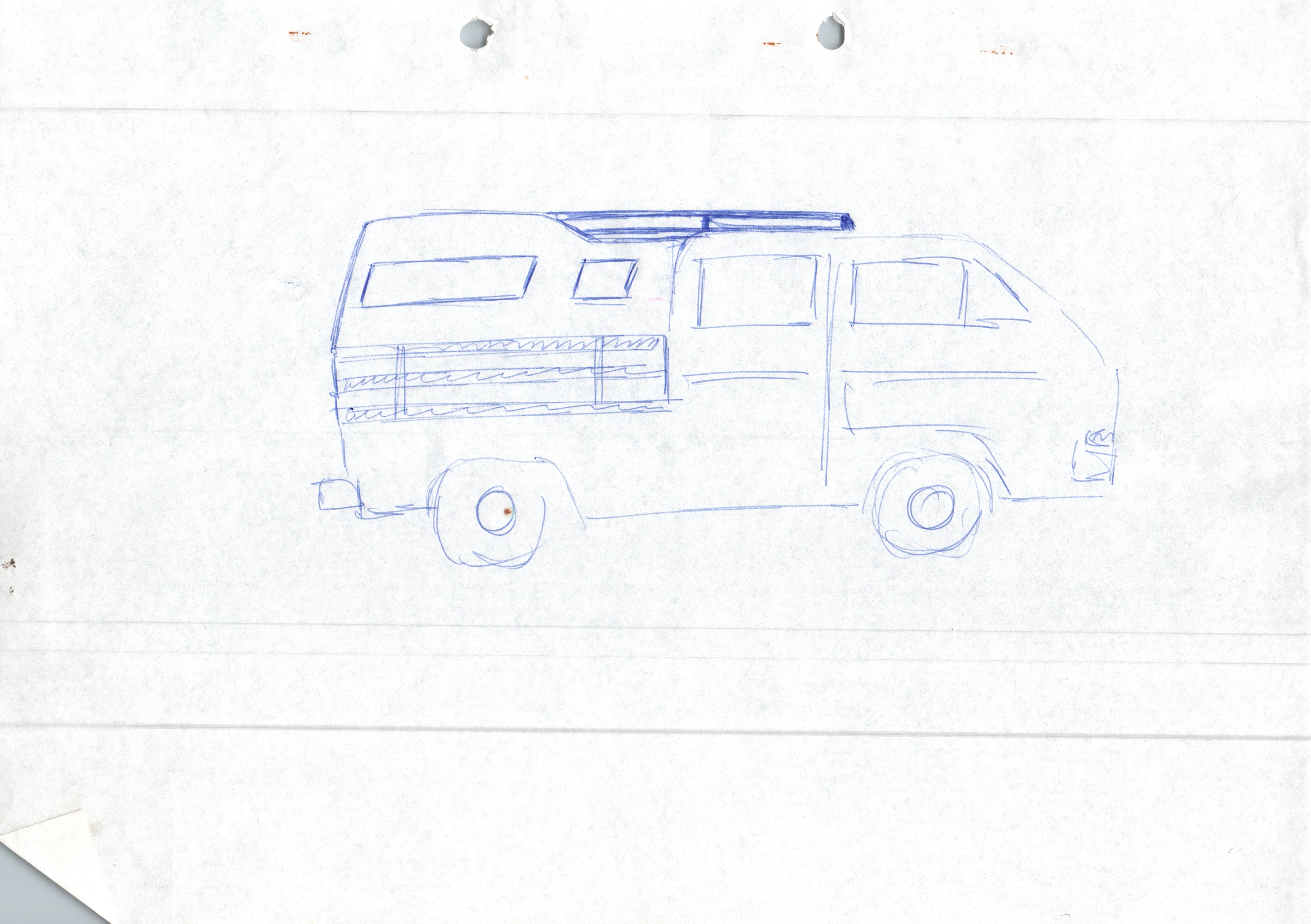 Konzeptskizze — erster Pickup-Hardtop Entwurf